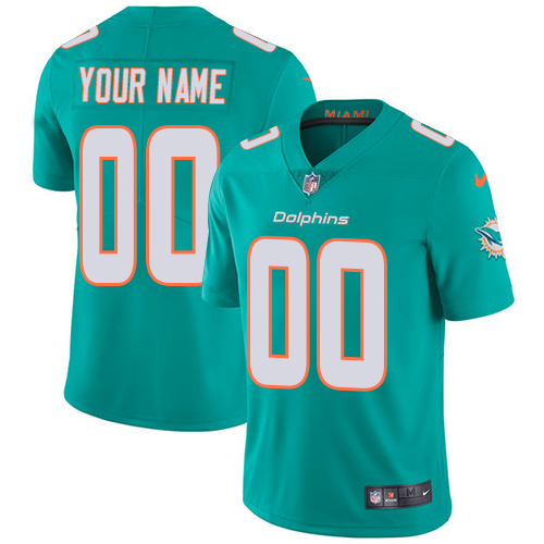 Men's Miami Dolphins ACTIVE PLAYER Custom NFL Aqua Vapor Untouchable Limited Stitched Jersey